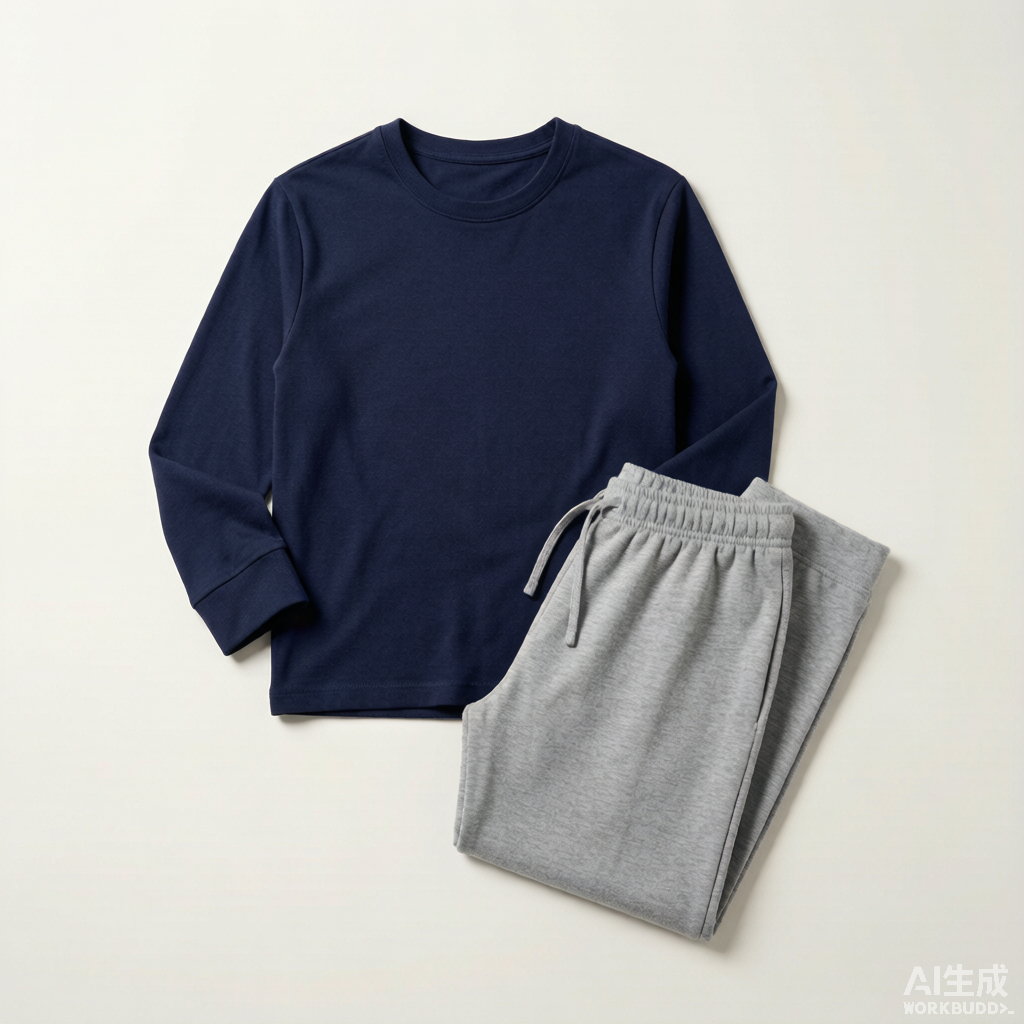 男士纯棉两件套睡衣